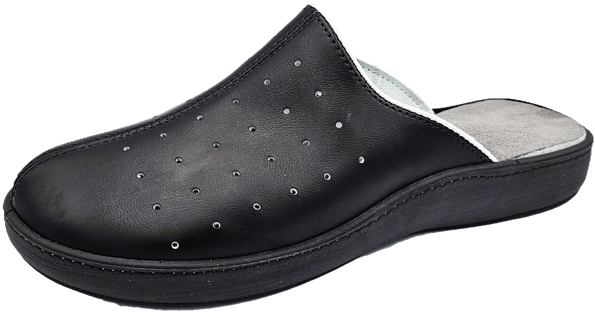 Usnjeni copati 702 - črna
